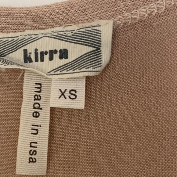 Brown Tee With Black Leather Pocket and Sleeves - Picture 9 of 10